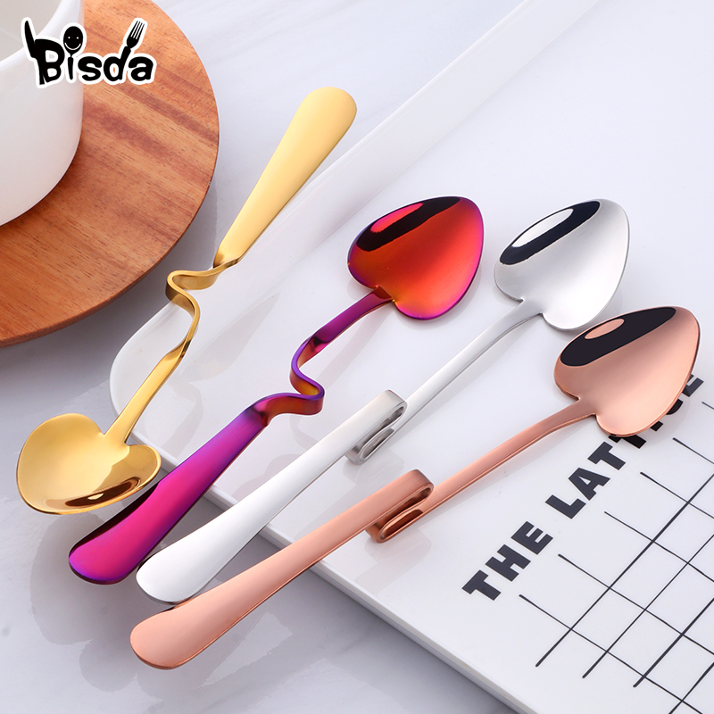 Gold Cutlery Flatware - Cuchara de café con forma de