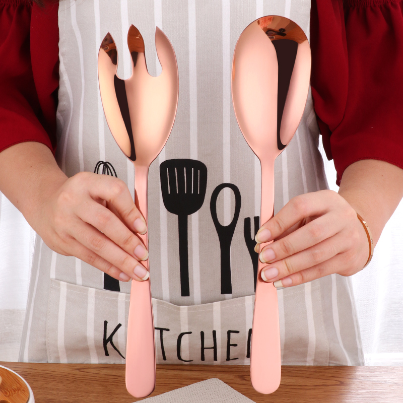 Gold Cutlery Flatware - Juego de cucharas doradas de acero