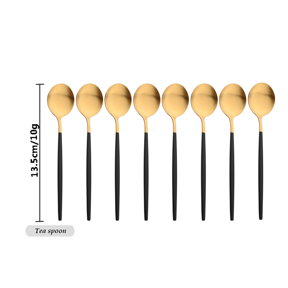 Gold Cutlery Flatware - Drmfiy-Juego de vajilla de café dorada