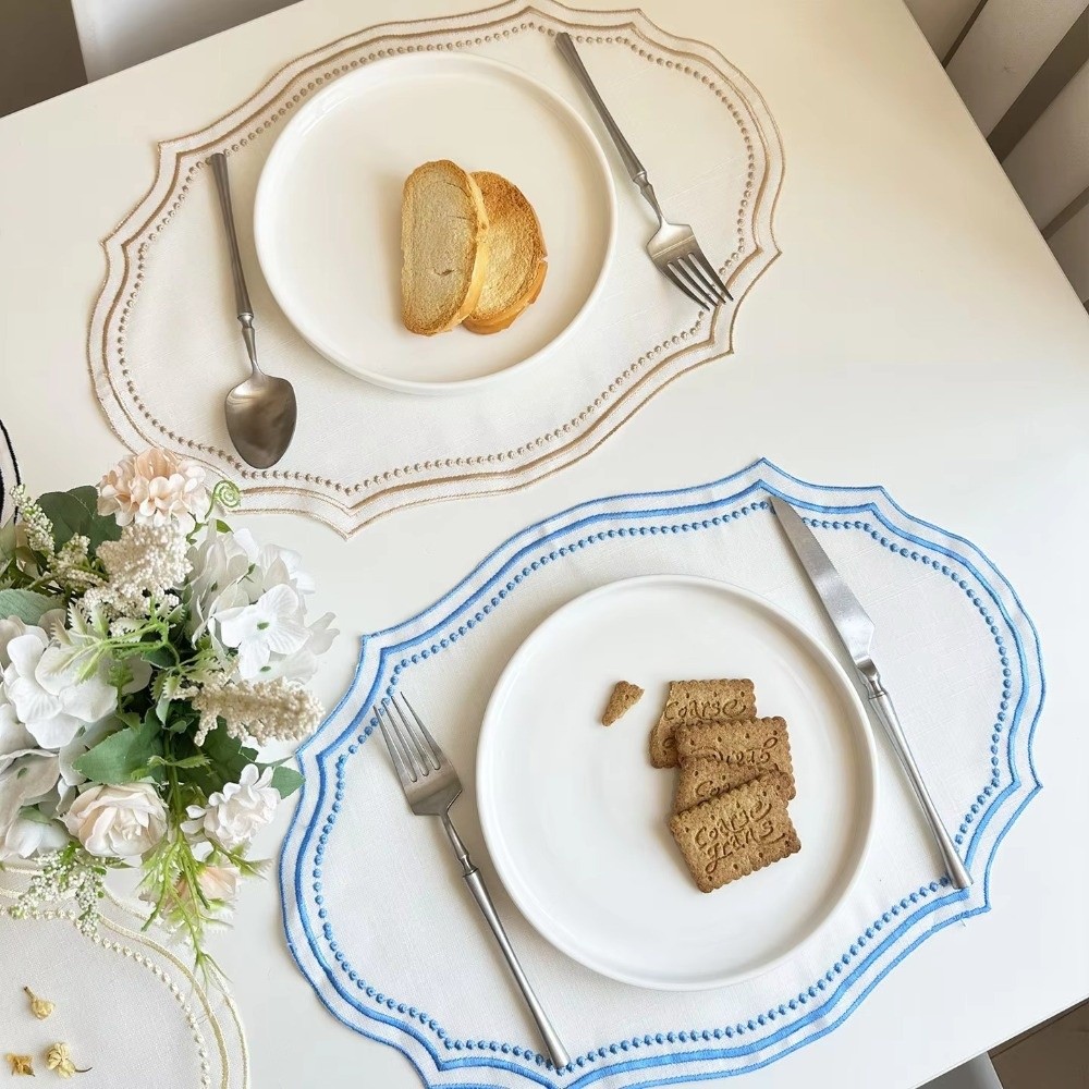 Linen Napkin Set - Manteles Individuales Vintage Nuevos, Servilletas Bordadas