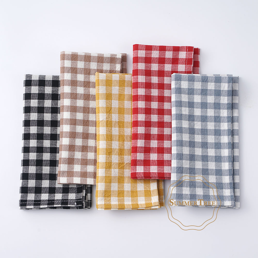 Servilleta de Algodón Gingham  - Linen Napkin Set reseña y precio