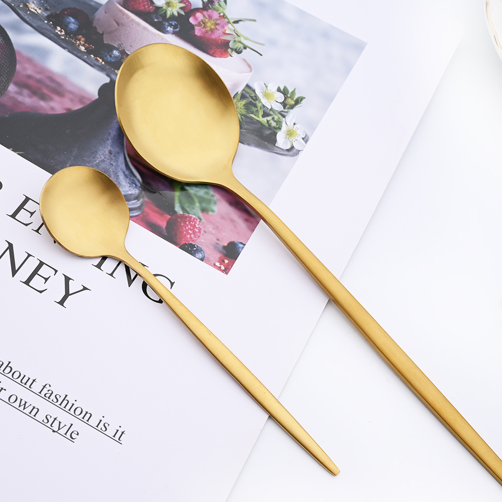 Drmfiy-Juego de vajilla de caf - Gold Cutlery Flatware reseña y precio