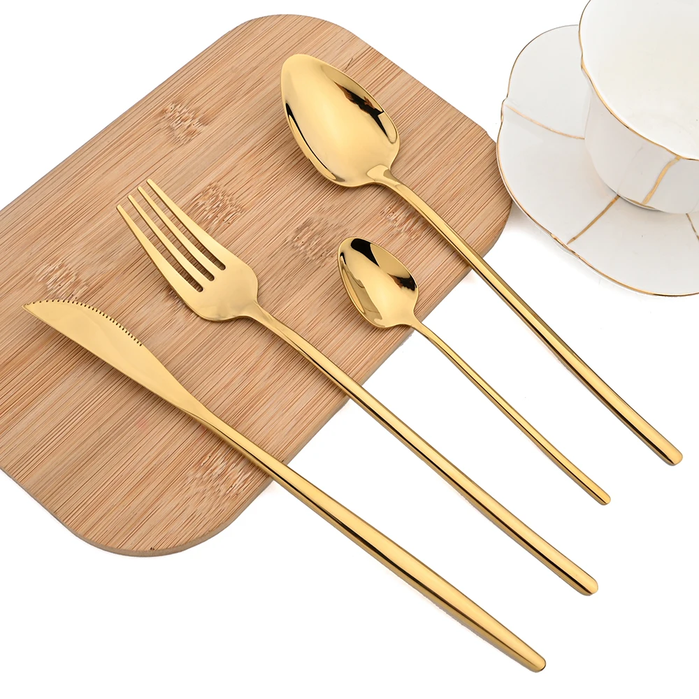 Juego de vajilla navideña de 2 - Gold Cutlery Flatware reseña y precio