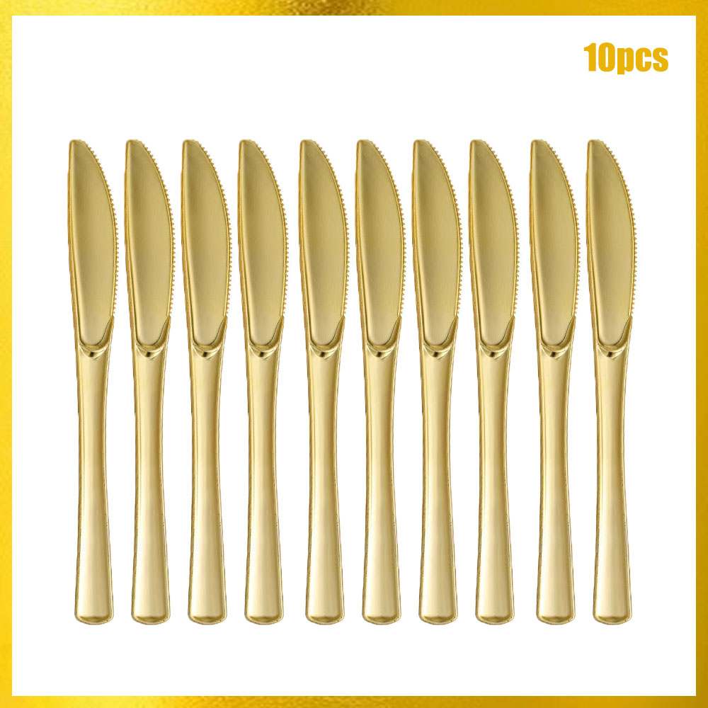 Juego de Cubiertos Desechables - Gold Cutlery Flatware reseña y precio