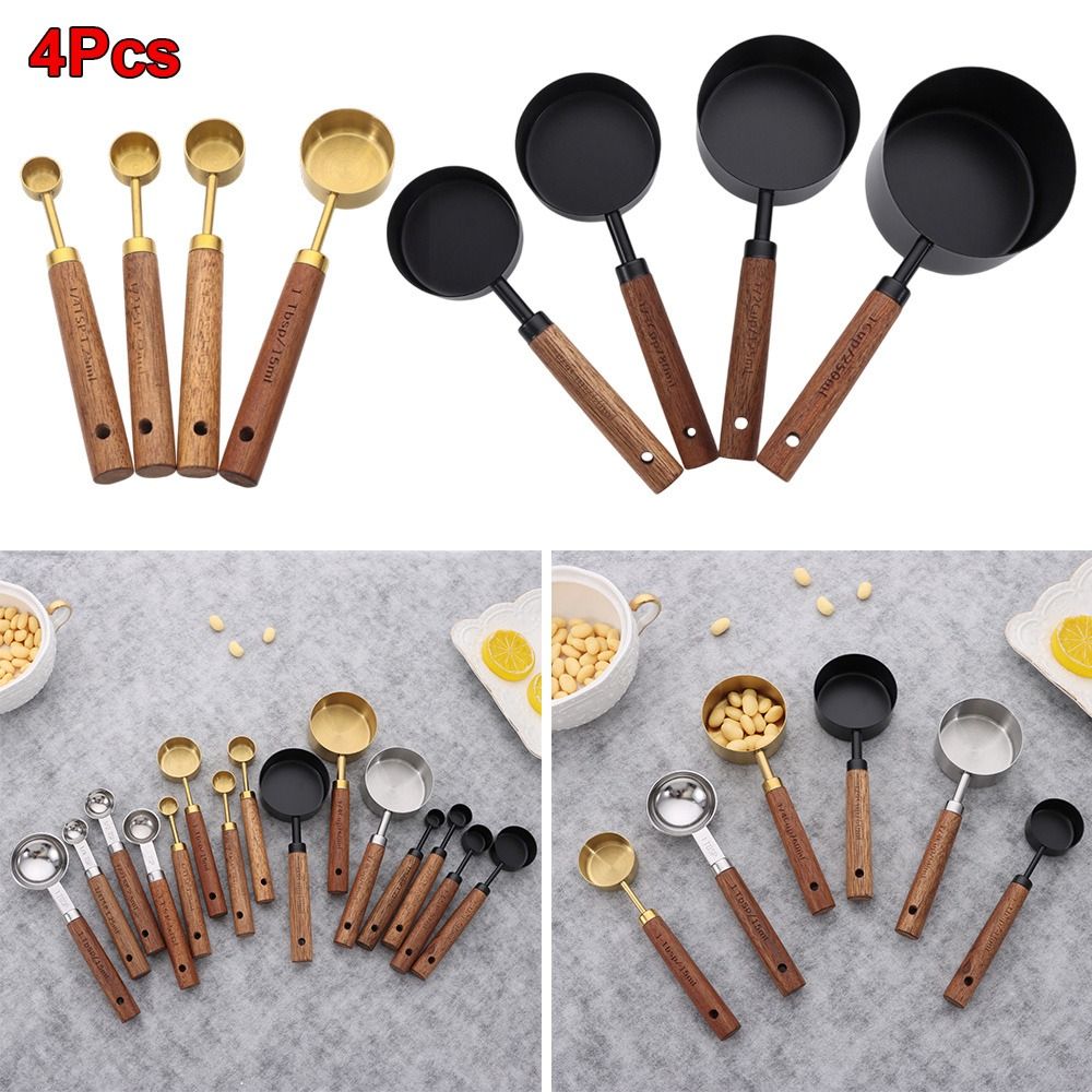 Juego de 4 Tazas y Cucharas Me - Gold Cutlery Flatware reseña y precio